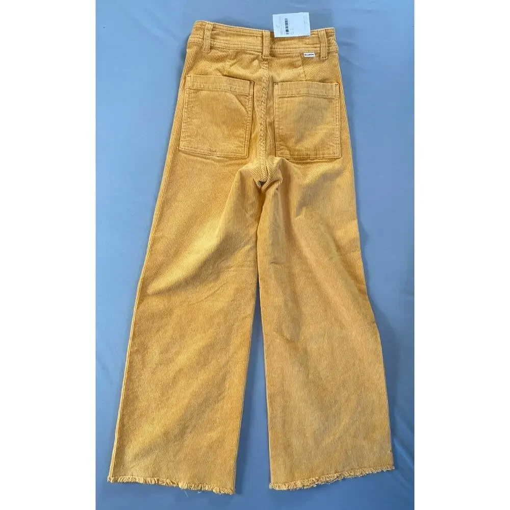 Billabong High Rise Frayed Cuff Stretch Corduroy Pants, Cords. Women's 24, NWT! - Picture 5 of 6